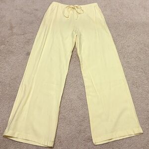 Yellow Drawstring Linen Pants